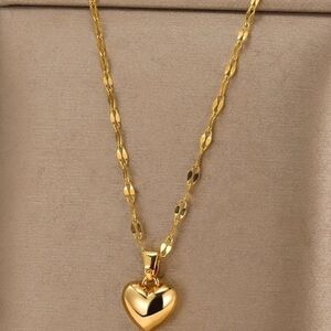 Gold-Tone Heart Pendant Necklace